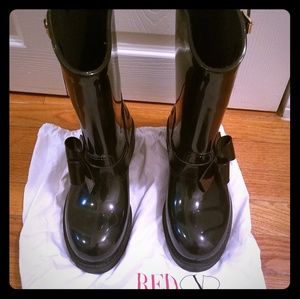 Valentino Black Glossy Rainboots